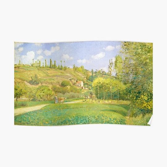 Discover 12,000pixel-500dpi - Camille Pissarro - A Cowherd at Valhermeil, Auvers-sur-Oise - Digital Remastered Edition Premium Matte Vertical Poster