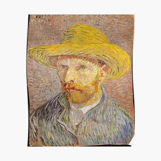 Discover Vincent Van Gogh Self-Portrait with a Straw Hat Premium Matte Vertical Poster