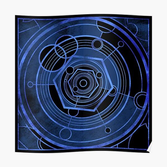 Discover Weathered Clockwork - Blue (Gallifreyan inspired) Premium Matte Vertical Poster
