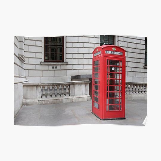 Discover London Phone Booth Premium Matte Vertical Poster
