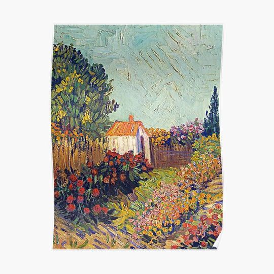 Discover Vintage French Impressionist Floral Garden Country/Farmhouse Landscape Oil Painting | P310 Premium Matte Vertical Poster