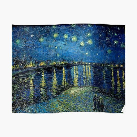 Discover Vincent Van Gogh |"Starry Night Over the Rhone" - Starry night on the Rhône Premium Matte Vertical Poster