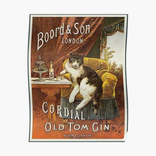 Discover Old Tom Gin Vintage Poster Premium Matte Vertical Poster