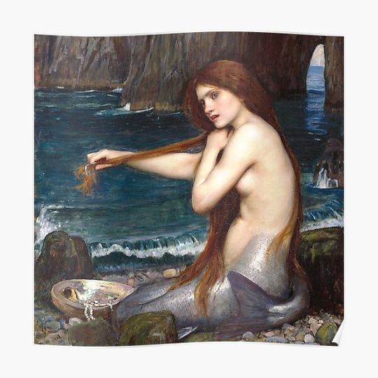 Discover Mermaid - John William Waterhouse Premium Matte Vertical Poster