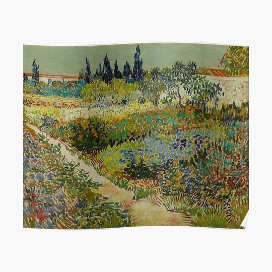 Discover Vincent van Gogh - Garden at Arles (1888) Premium Matte Vertical Poster