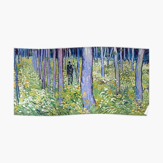 Discover Vincent van Gogh Undergrowth with Two Figures Premium Matte Vertical Poster