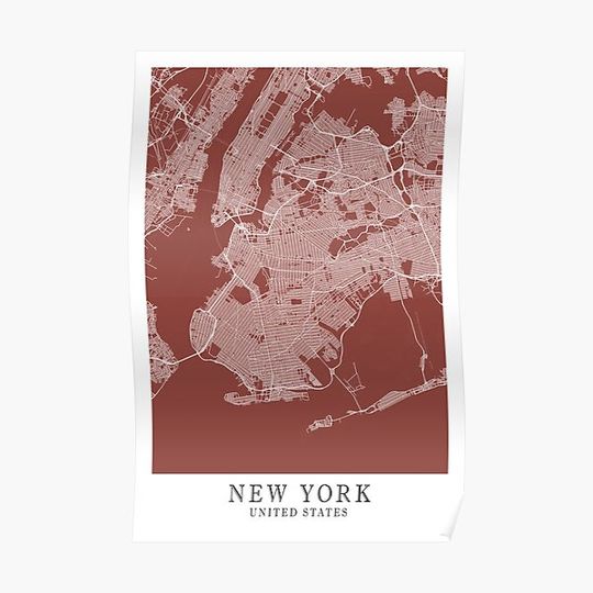 Discover new york city street Map - us Premium Matte Vertical Poster