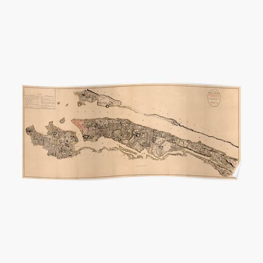 Discover Map of New York 1782 Premium Matte Vertical Poster