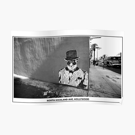 Discover Hollywood street art Premium Matte Vertical Poster