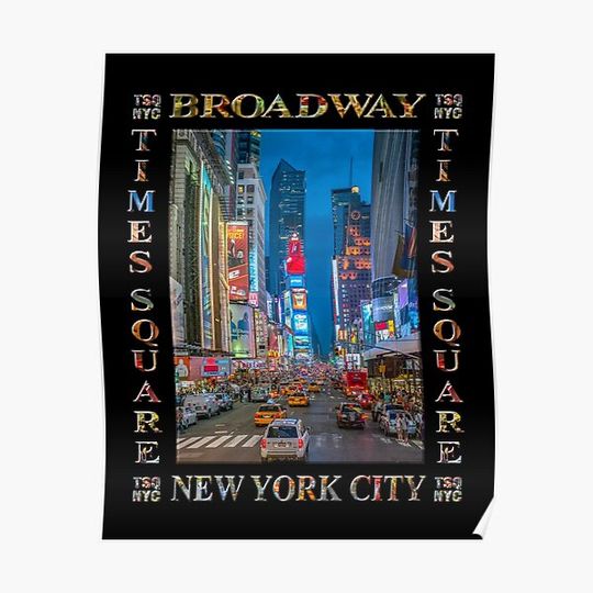 Discover Times Square Broadway Premium Matte Vertical Poster
