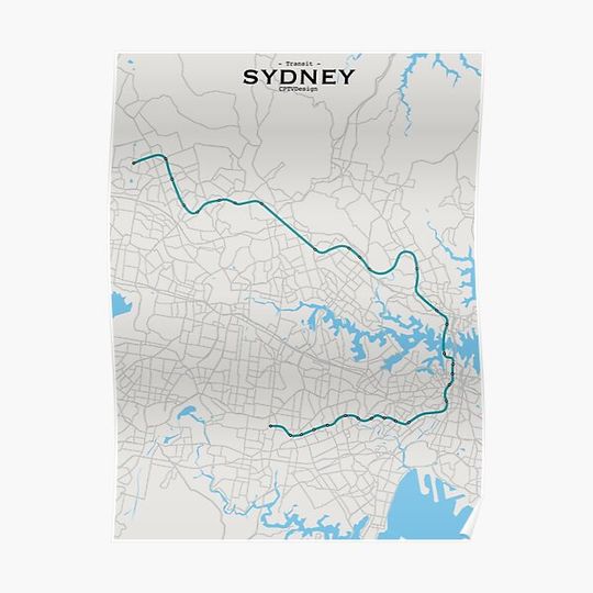 Discover Sydney Transit Map Premium Matte Vertical Poster