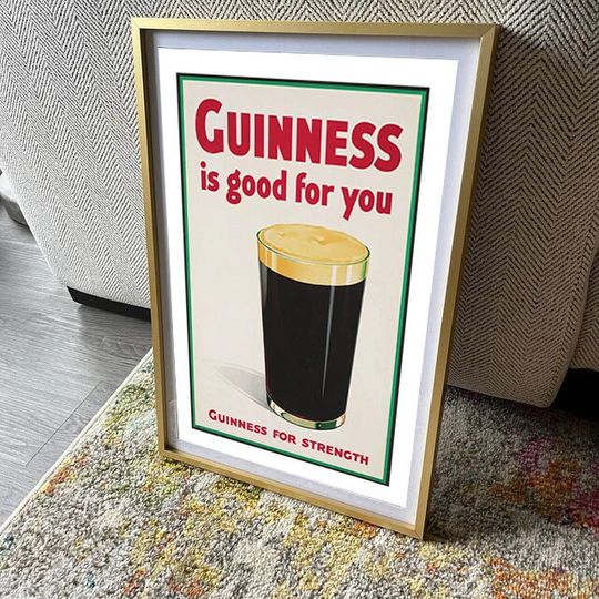 Discover Vintage Guinness Gives You Strength Poster, Guinness Poster, No Framed