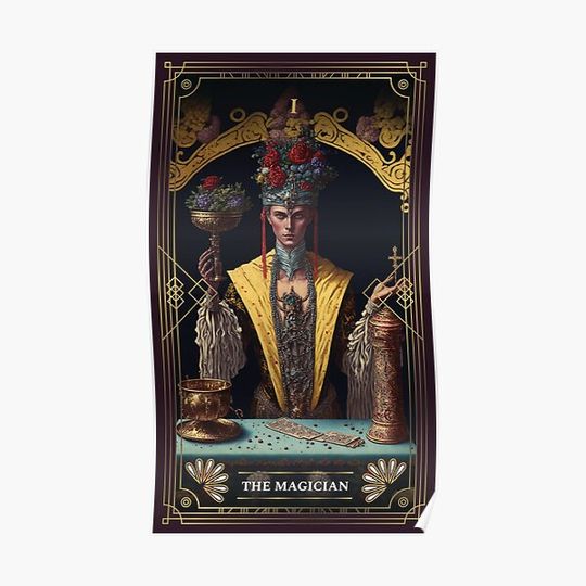 Discover The Magician I Tarot Card Major Arcana Premium Matte Vertical Poster