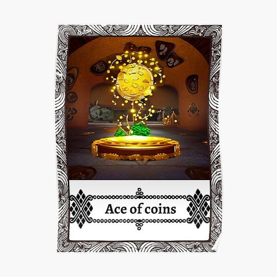 Discover Ace of coins Premium Matte Vertical Poster