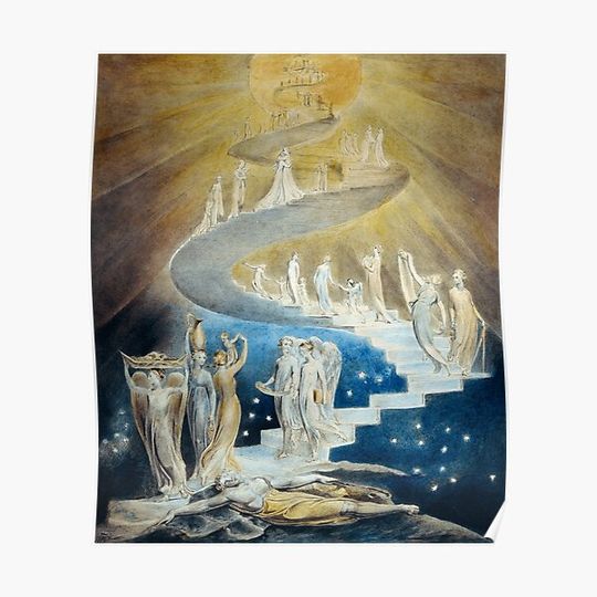 Discover Jacobs Ladder by William Blake Premium Matte Vertical Poster