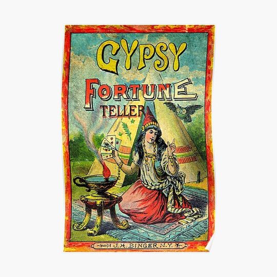 Discover Gypsy Fortune Teller - Vintage Classic Illustration Premium Matte Vertical Poster