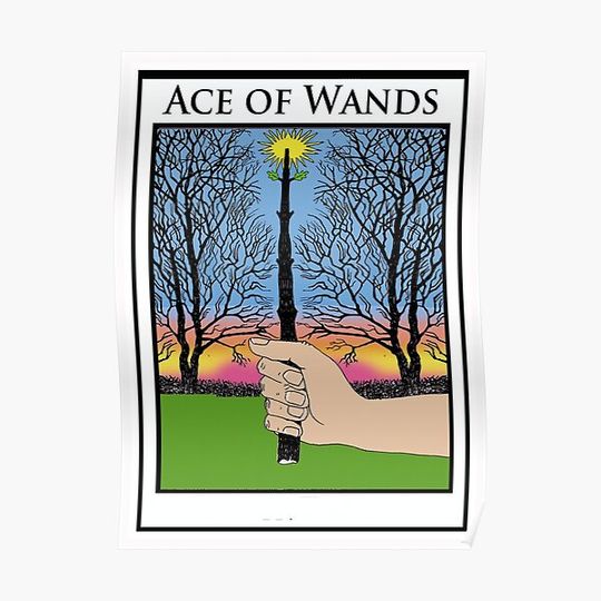 Discover Bridgeman Tarot: Ace of Wands Premium Matte Vertical Poster