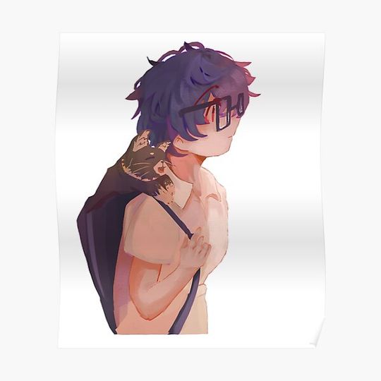 Discover Student With Cat Premium Matte Vertical Poster