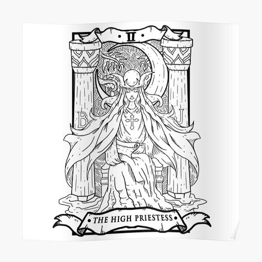 Discover Tarot Card The High Priestess Premium Matte Vertical Poster