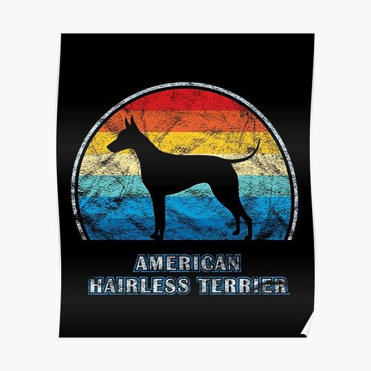 Discover American Hairless Terrier Vintage Design Dog Premium Matte Vertical Poster