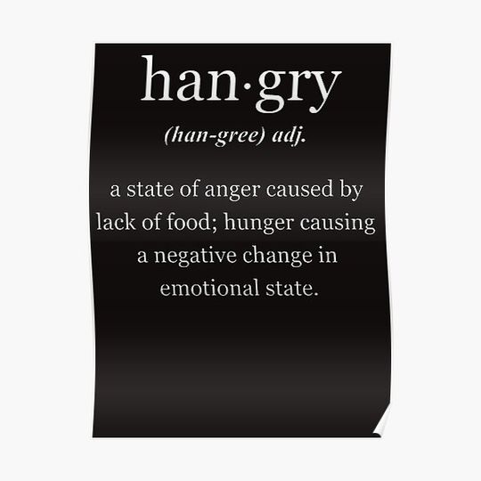 Discover Hangry - white Premium Matte Vertical Poster