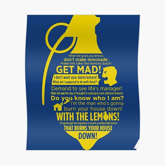Discover Combustible lemon Cave Johnson Premium Matte Vertical Poster