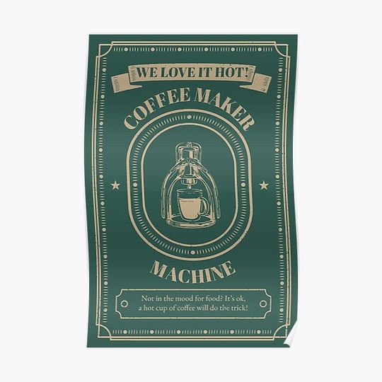 Discover Vintage Coffee Maker Premium Matte Vertical Poster
