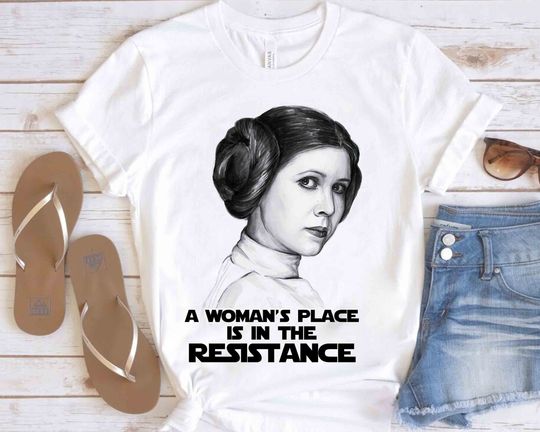 Discover Princess Leia A Woman's Place Is In The Resistance T-Shirt