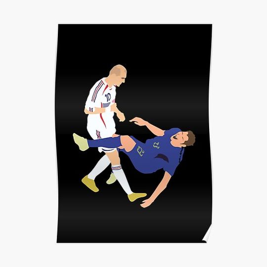 Discover Zidane Iconic Headbutt Materazzi World Cup 2006 Premium Matte Vertical Poster