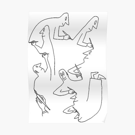 Discover Saul Steinberg, Drawing in The New Yorker, February 3, 1945 Premium Matte Vertical Poster