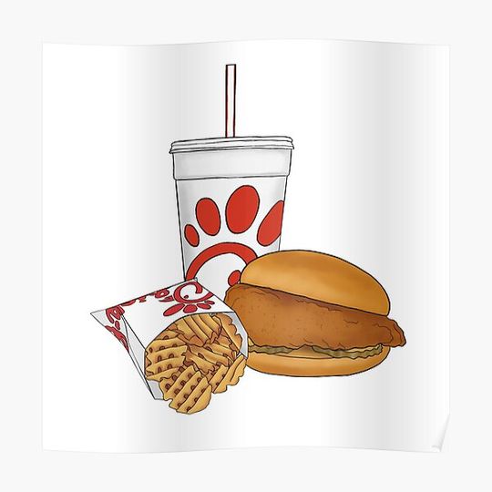 Discover Red Fast Food Trio Premium Matte Vertical Poster