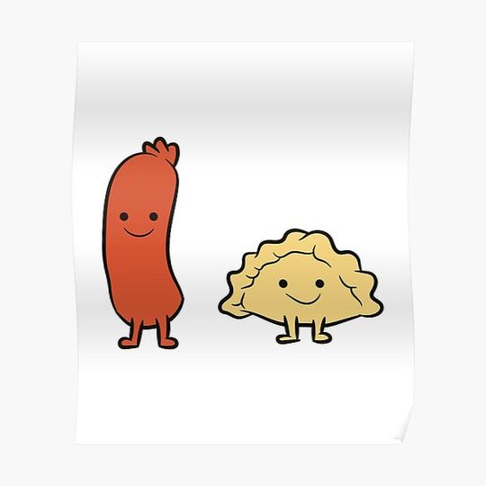 Discover Pierogi And Kielbasa Polish Food Kielbasa And Pierogi Premium Matte Vertical Poster
