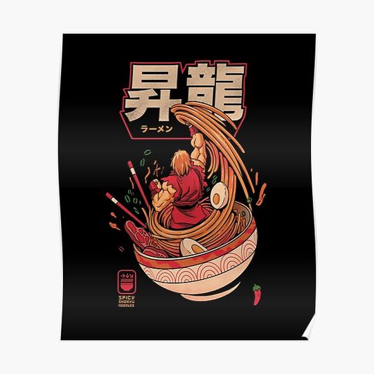 Discover Spicy Shoryu Noodles Premium Matte Vertical Poster