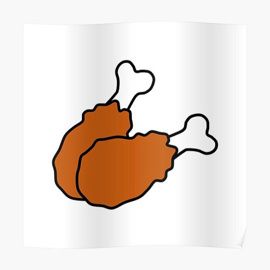 Discover Cute Fried Chicken Legs Premium Matte Vertical Poster