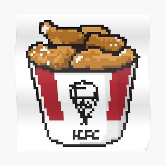 Discover KFC Bucket Pixel Art Premium Matte Vertical Poster