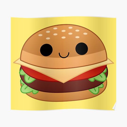 Discover kawaii cheeseburger Premium Matte Vertical Poster