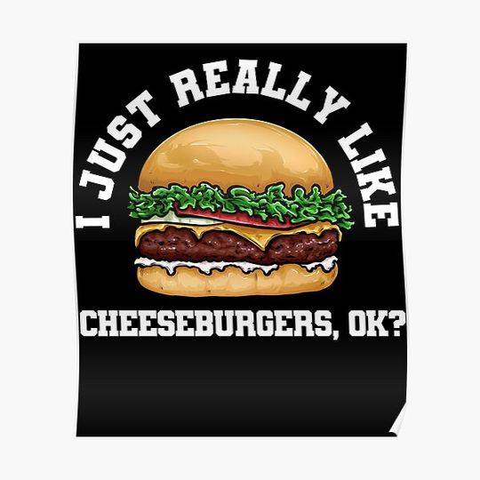 Discover Cheeseburger Burger Anime Kawaii Premium Matte Vertical Poster