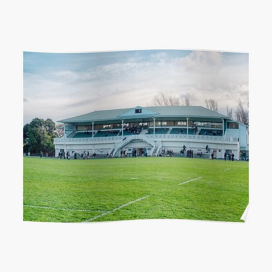 Discover Hutt Recreation Ground Grandstand Premium Matte Vertical Poster