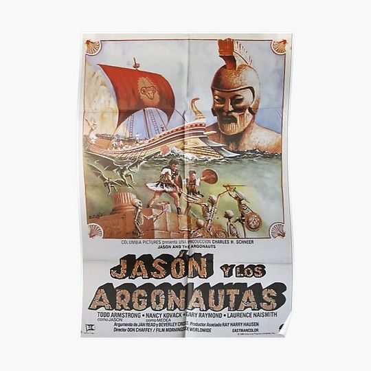 Discover Jason and the Argonauts 1963 Ray Harryhausen Vintage Spanish Premium Matte Vertical Poster
