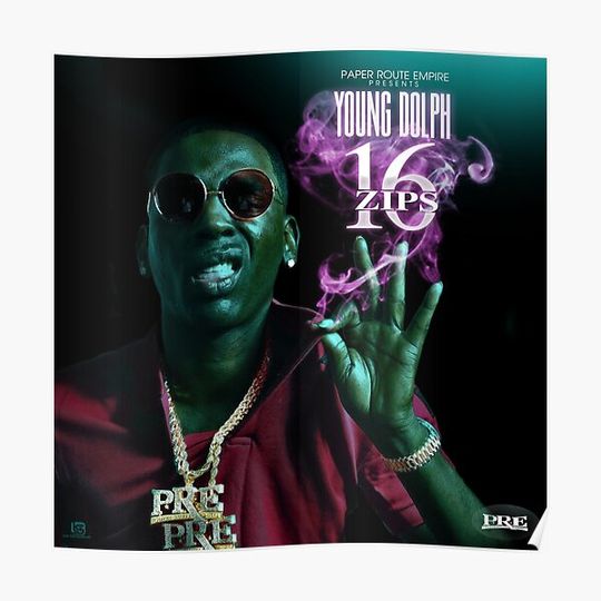 Discover 16 Zips - Young Dolph Premium Matte Vertical Poster