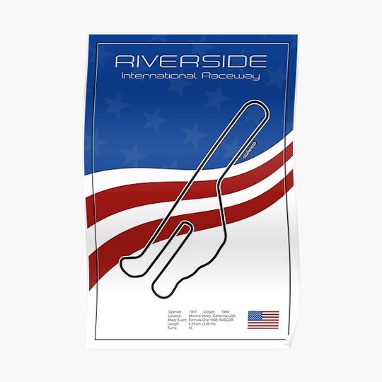 Discover Racetrack Riverside Premium Matte Vertical Poster