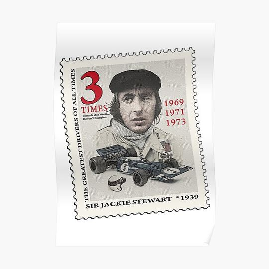 Discover Jackie Stewart Stamp Premium Matte Vertical Poster