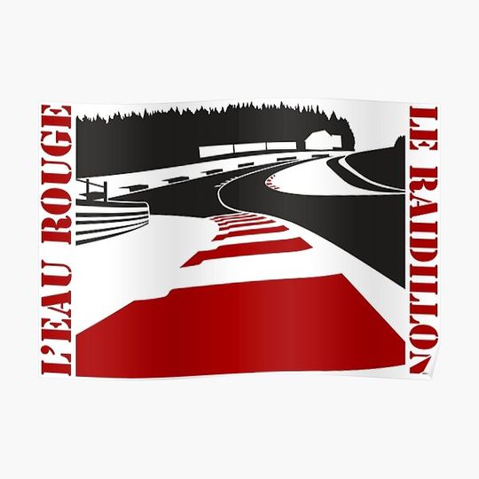 Discover Spa Francorchamps L'Eau Rouge and Le Raidillon corners artwork Premium Matte Vertical Poster