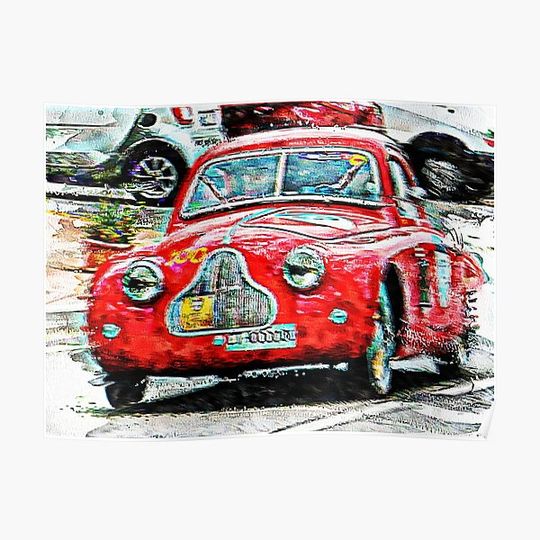 Discover Racing Red In The Mille Miglia Premium Matte Vertical Poster