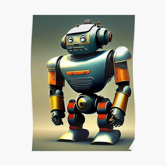 Discover 1950S STYLE ROBOT Premium Matte Vertical Poster