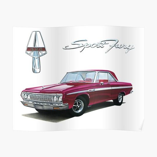 Discover 1964 Plymouth Sport Fury Premium Matte Vertical Poster