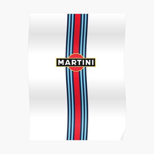 Discover Martini Racing Stripe Premium Matte Vertical Poster