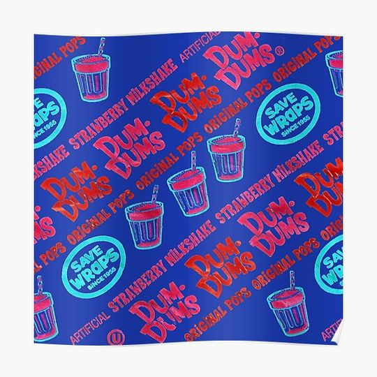 Discover Milkshake Dum-Dums Navy Premium Matte Vertical Poster