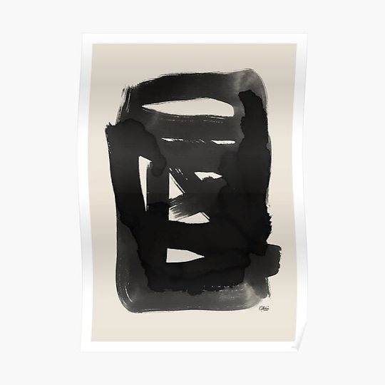 Discover Minimal Mid Century Modern Abstract Digital Wall Art Premium Matte Vertical Poster