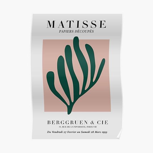 Discover Henri Matisse pink green cutout silhouette Papiers Découpés Premium Matte Vertical Poster